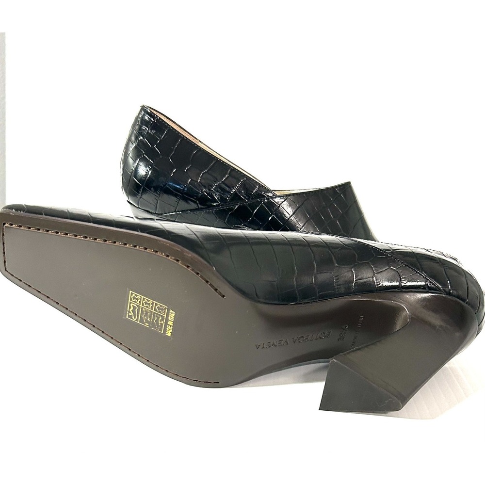 Bottega Veneta Black Lewis Leather Heels Pumps 39.5 $1,550 Gorgeous! NEW - Picture 8 of 16